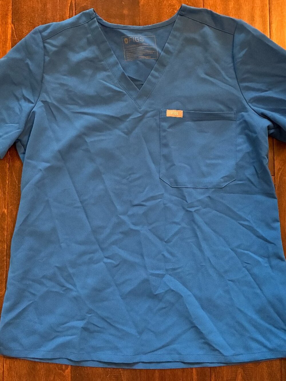 FIGS Catarina One-Pocket Scrub Top; Blue; Women's Medium